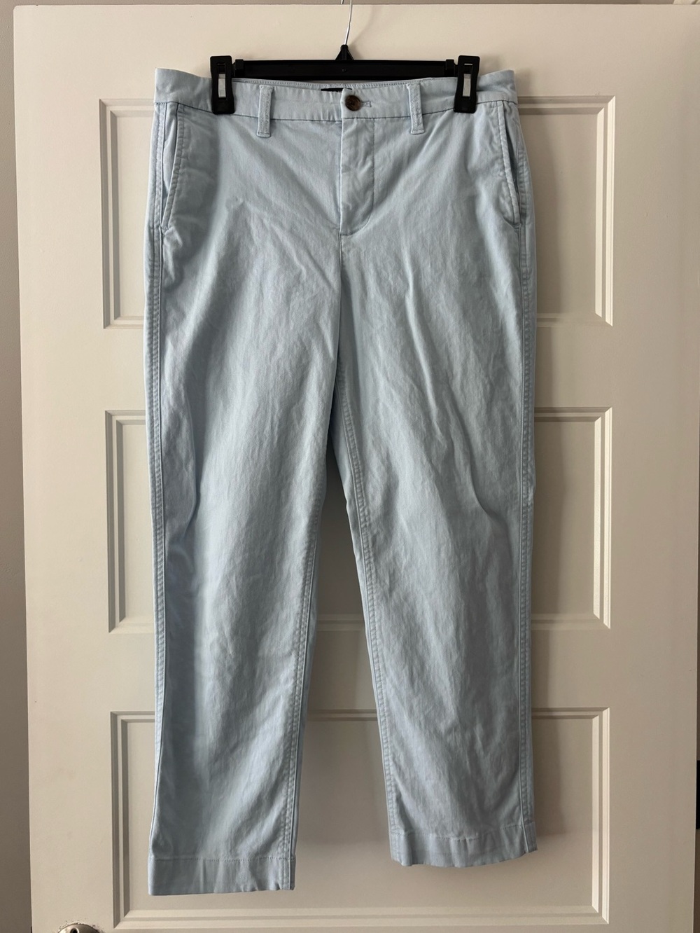 J Crew Light Blue Cropped Girlfriend Chino